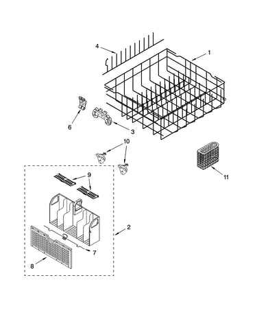 Lower rack parts, optional parts (not included)