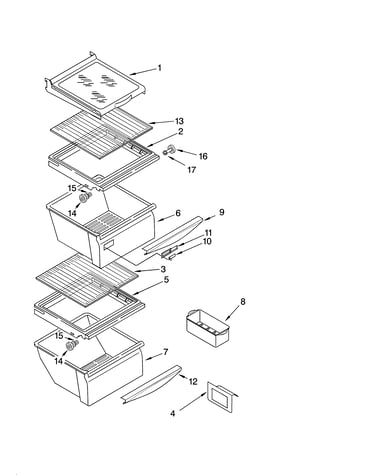 Refrigerator shelf parts