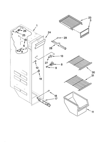 Freezer liner parts