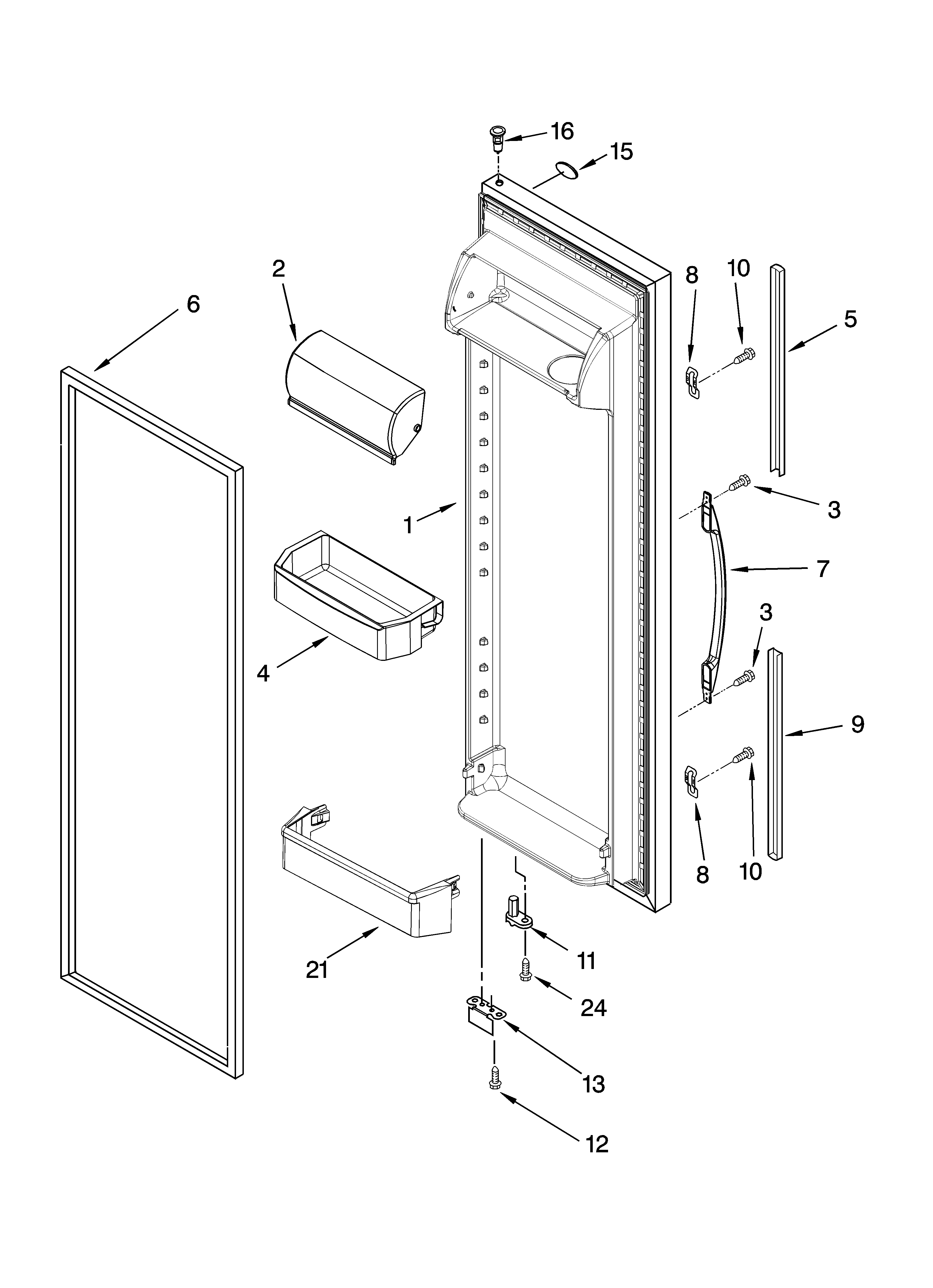 Refrigerator door parts