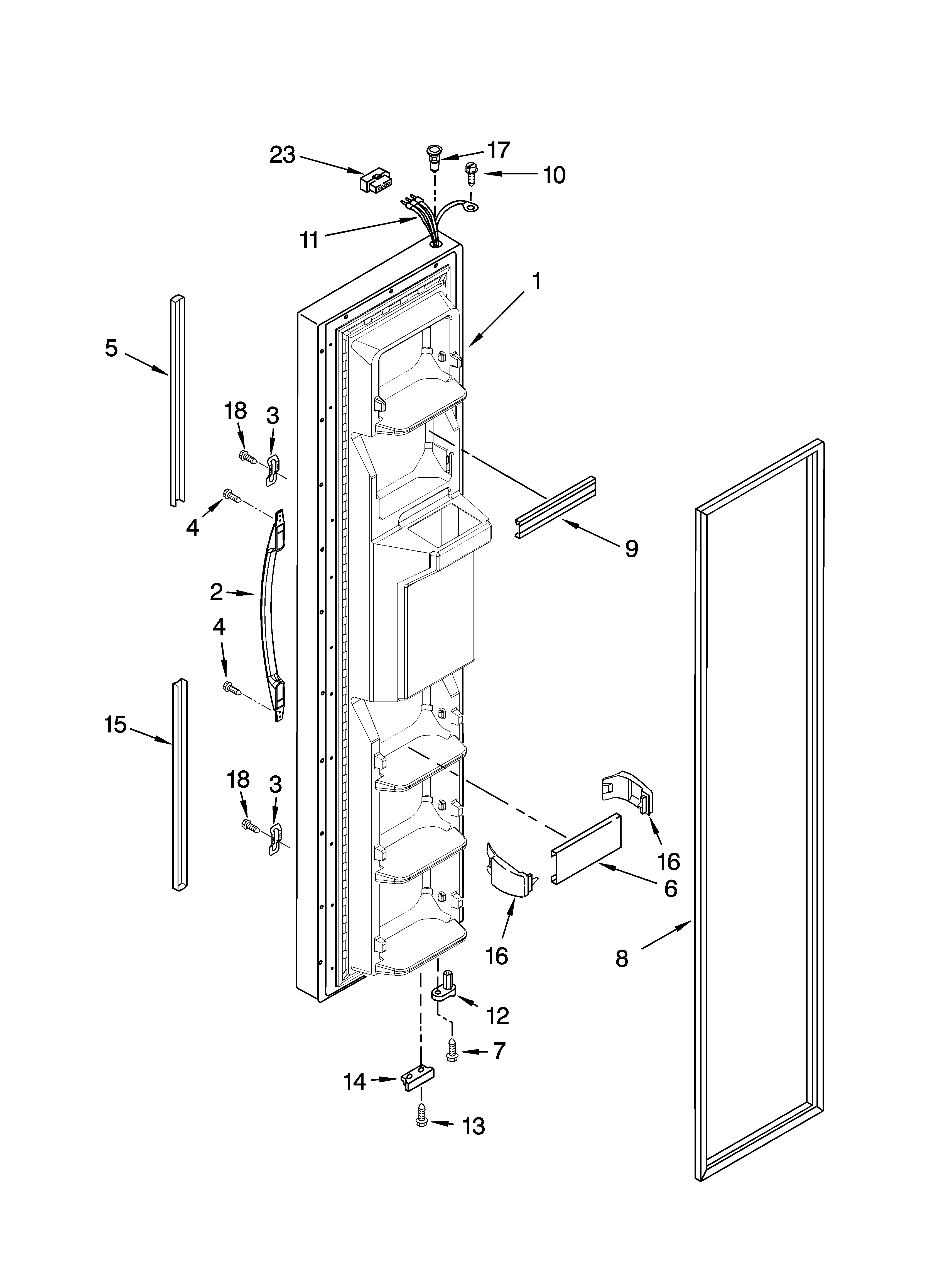 Freezer door parts