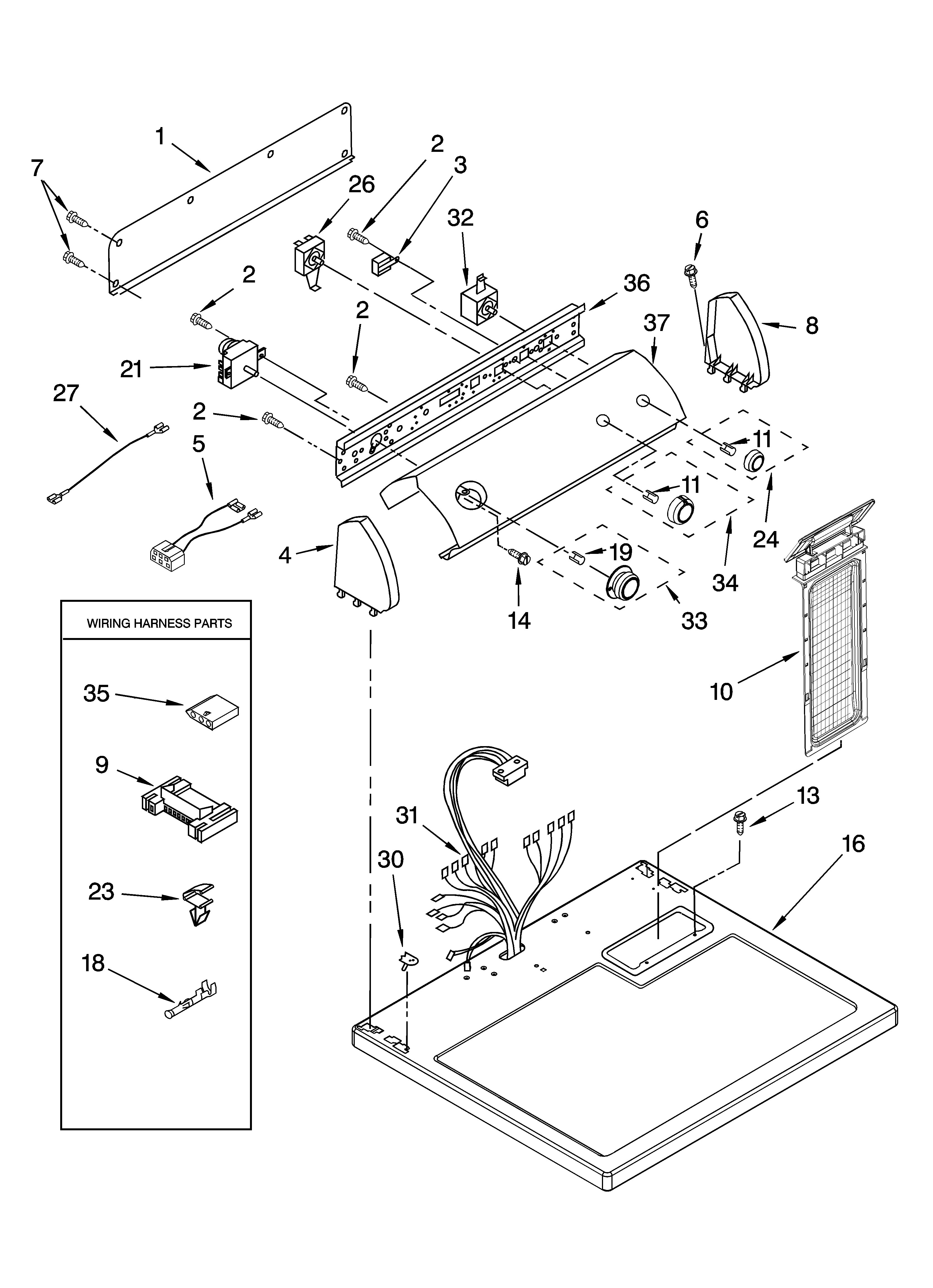 Top and console parts