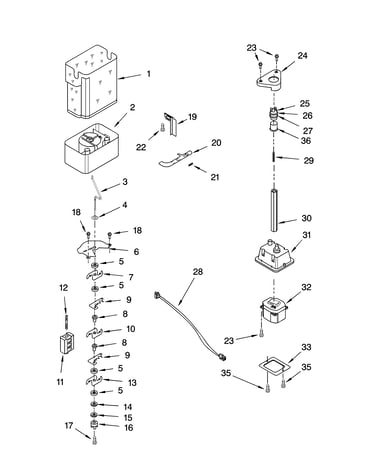 Motor and ice container parts