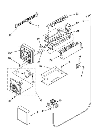 Icemaker parts, optional parts (not included)