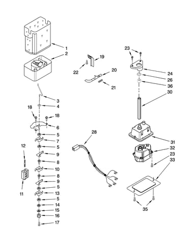 Motor and ice container parts