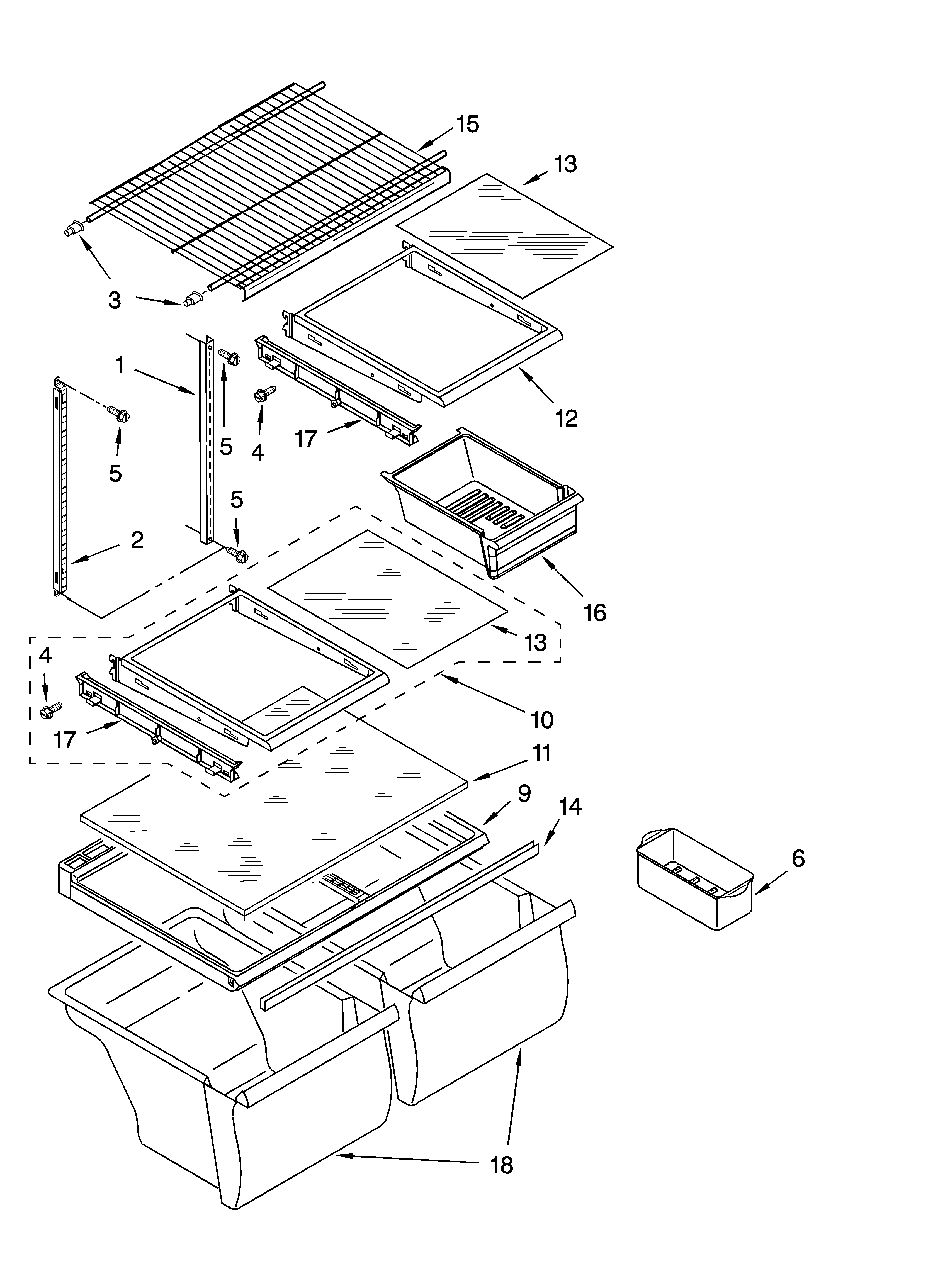 Shelf parts, optional parts