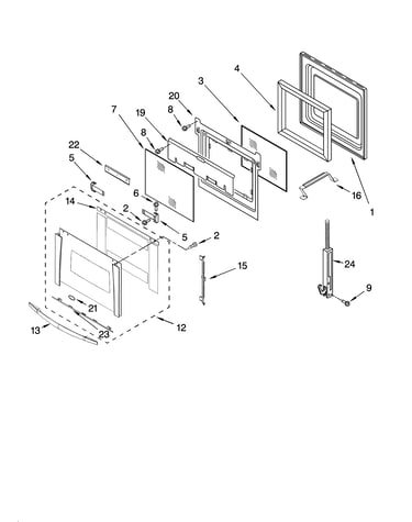 Oven door parts