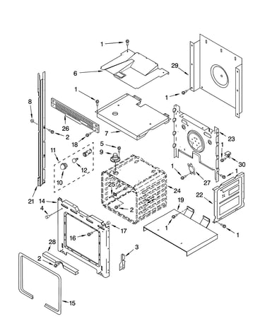 Upper oven parts