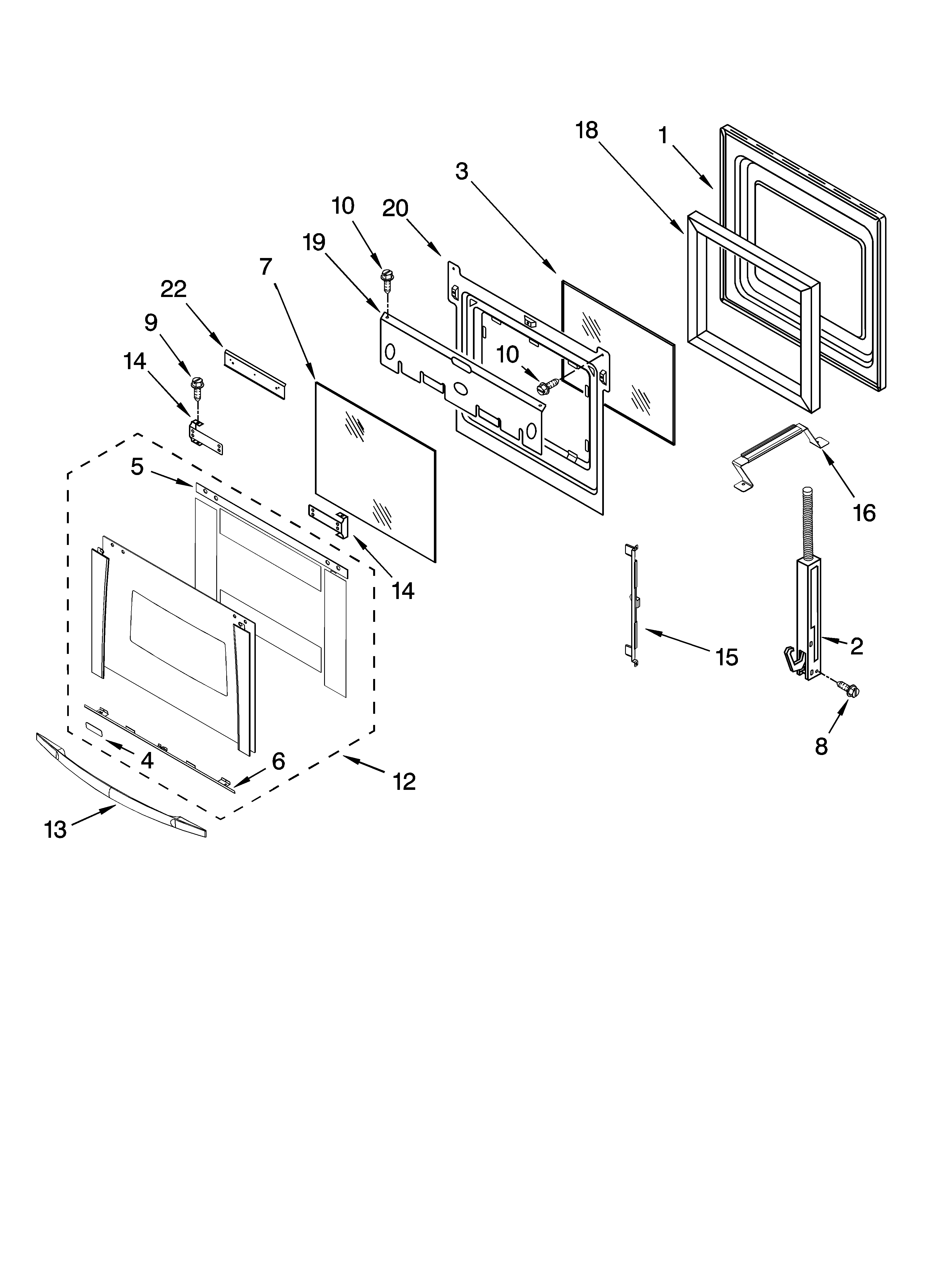 Oven door parts