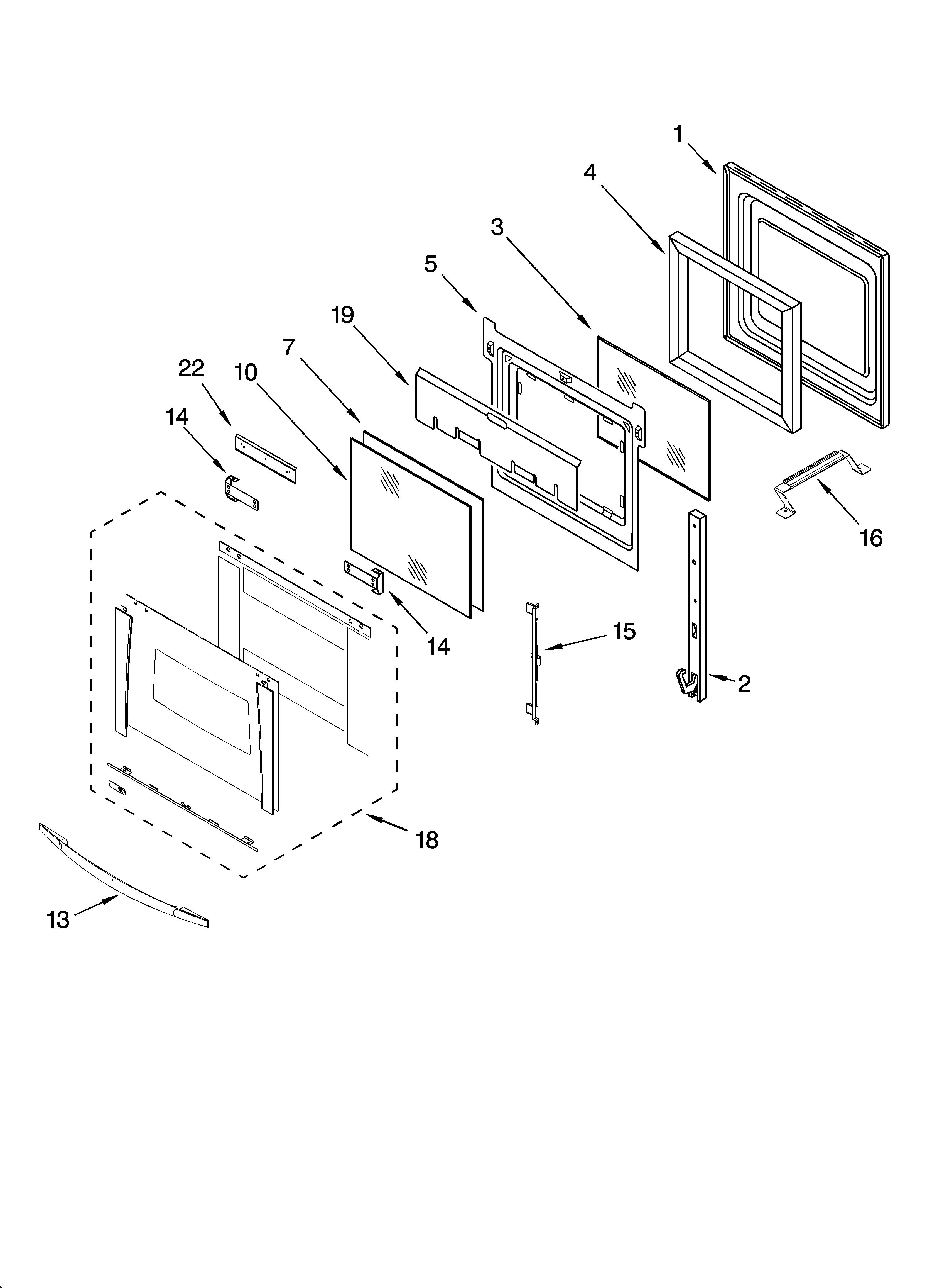 Oven door parts