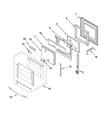 Oven door parts