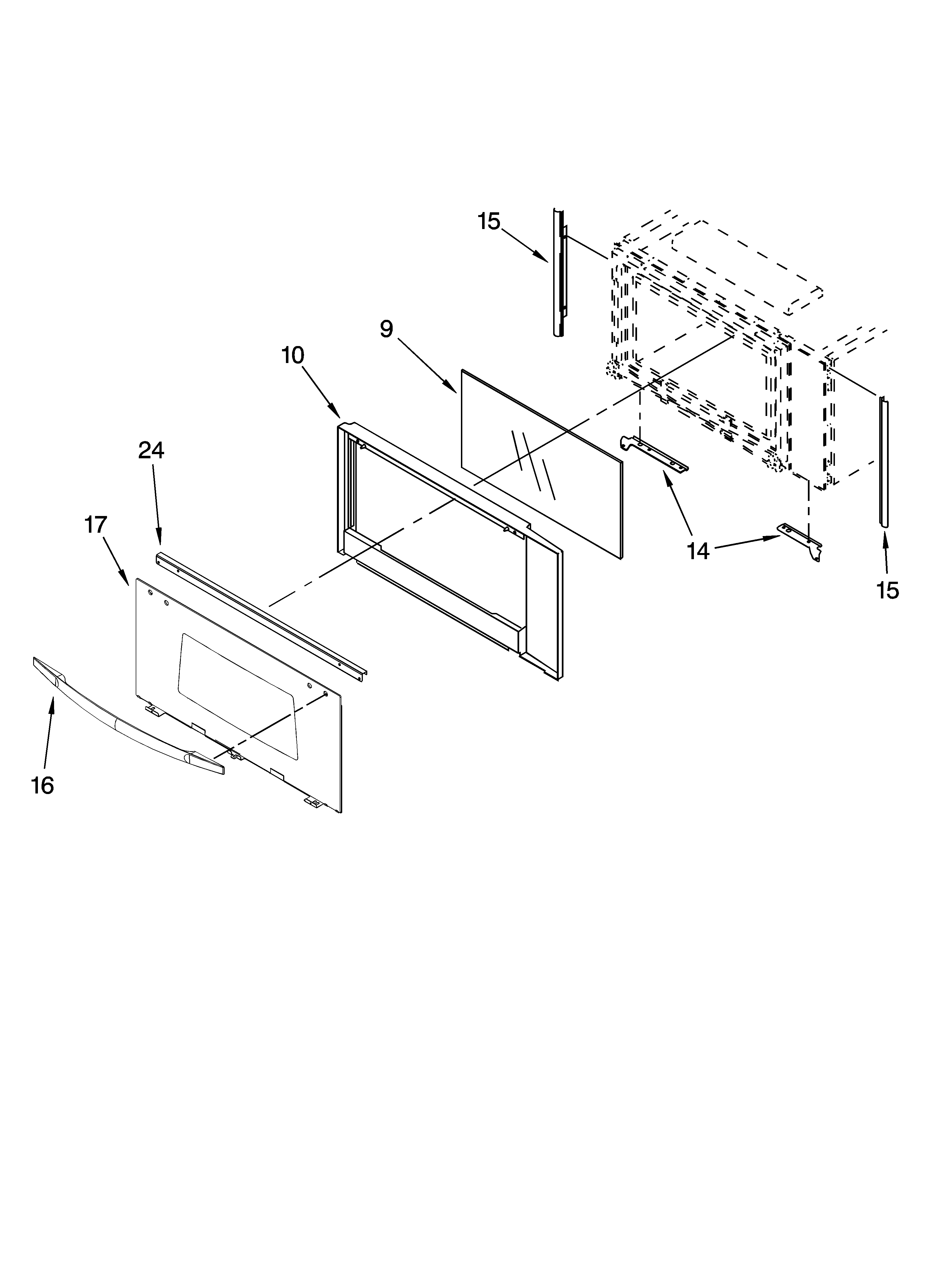 Microwave door parts