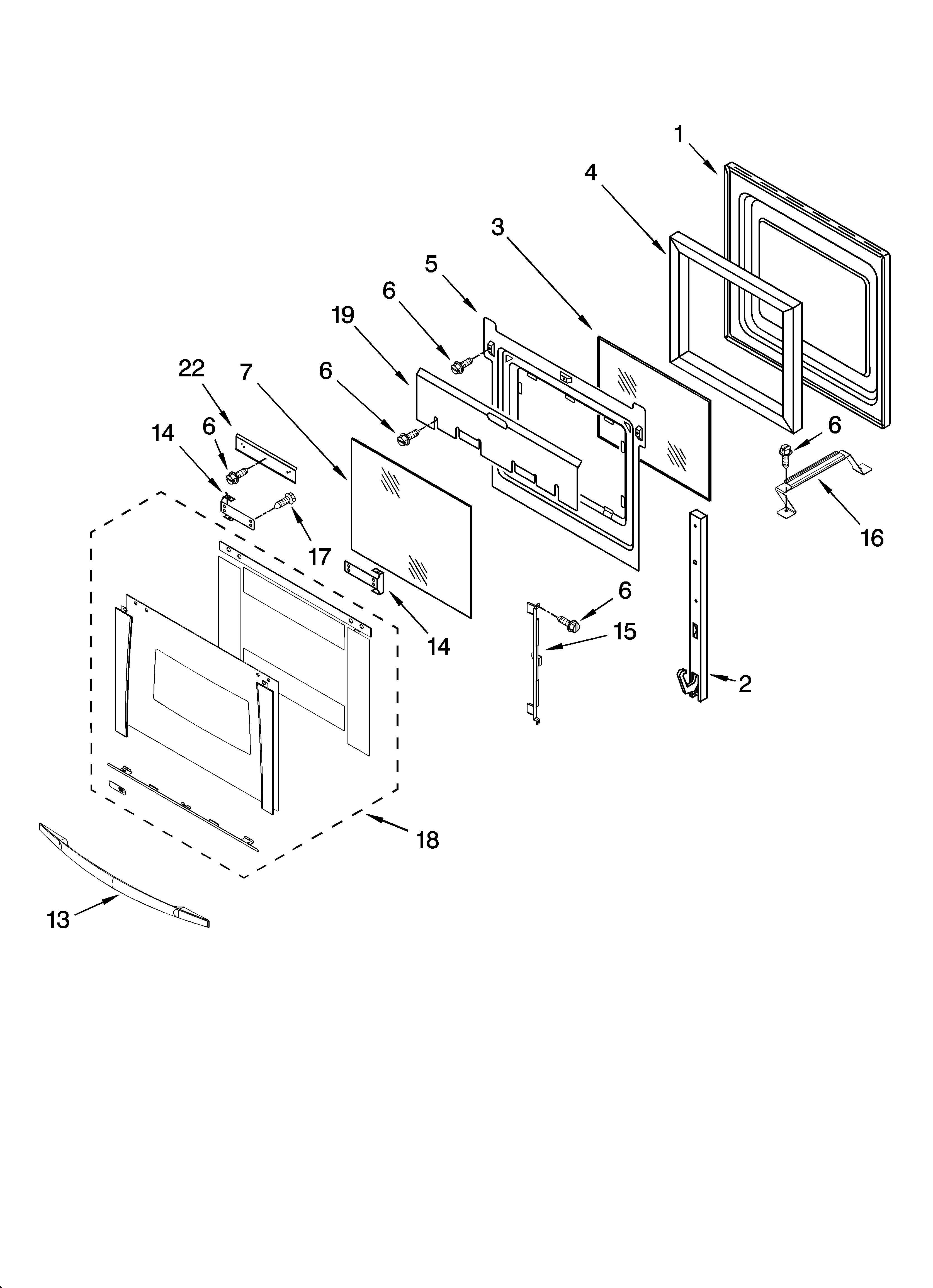 Oven door parts