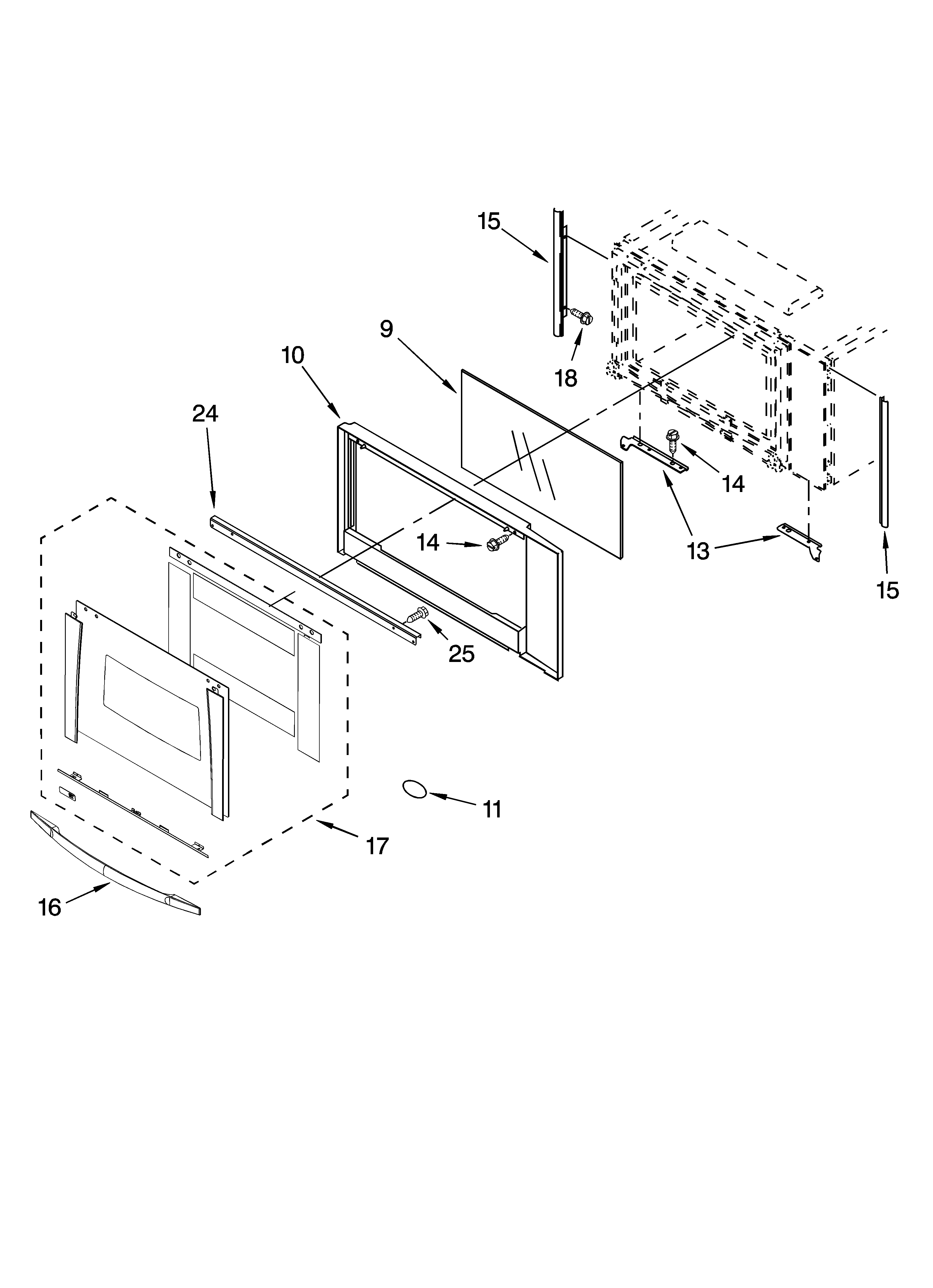 Microwave door parts