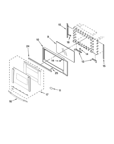 Microwave door parts