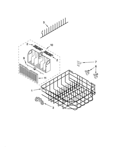 Lower rack parts, optional parts (not included)