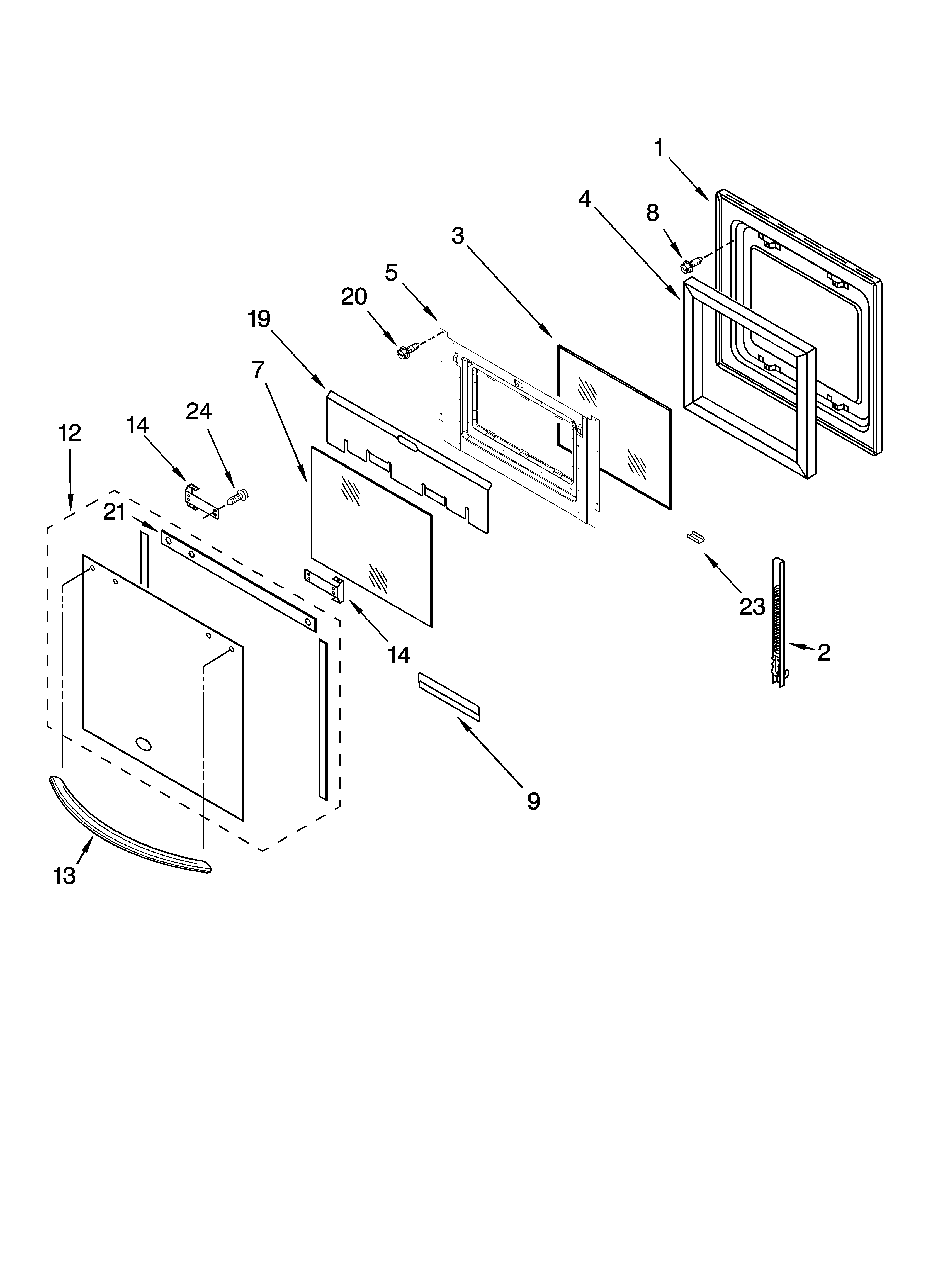Oven door parts