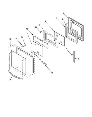 Oven door parts