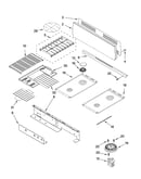 Cooktop, burner and grate parts