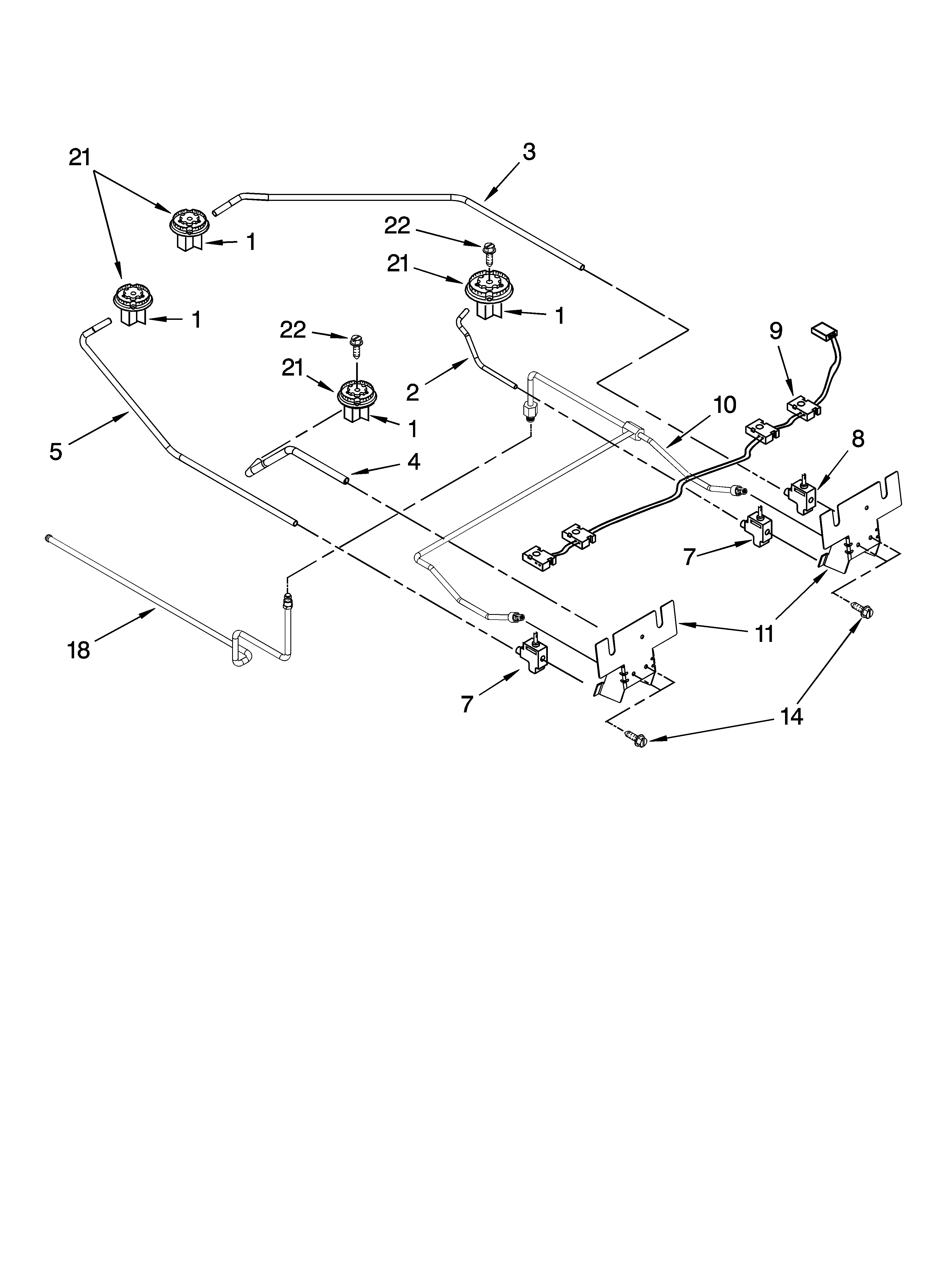 Cooktop burner parts