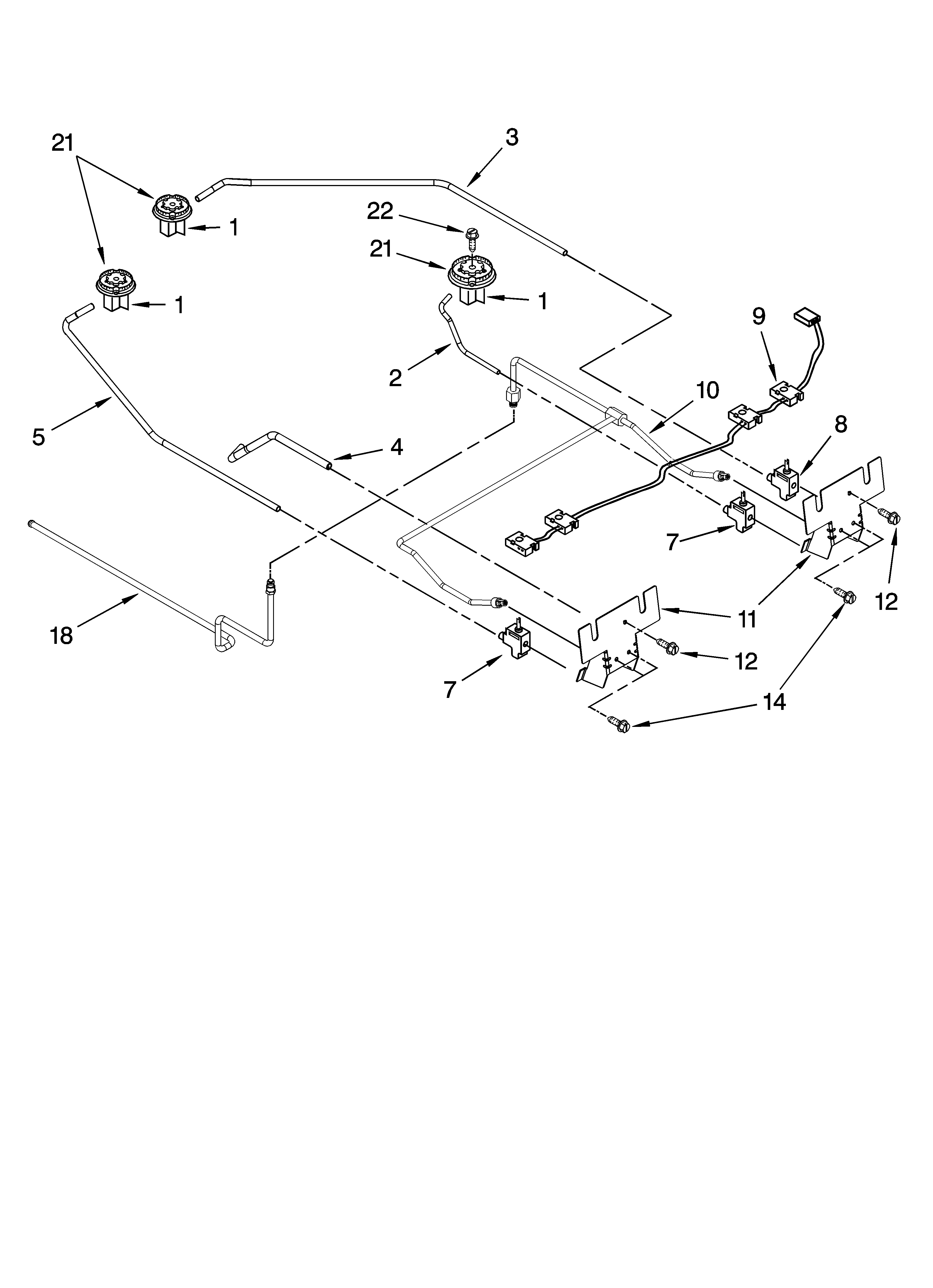 Cooktop burner parts