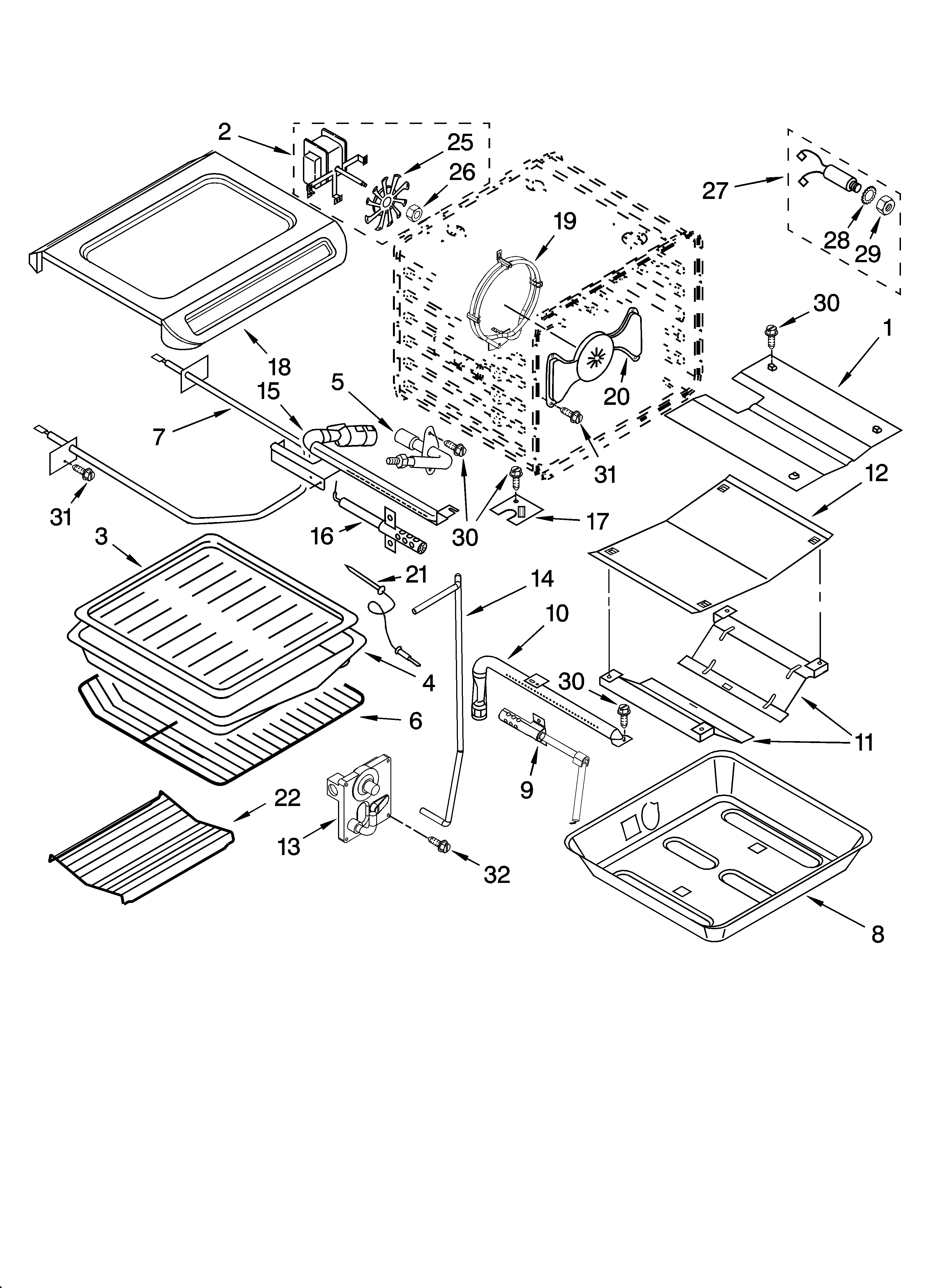 Internal oven parts