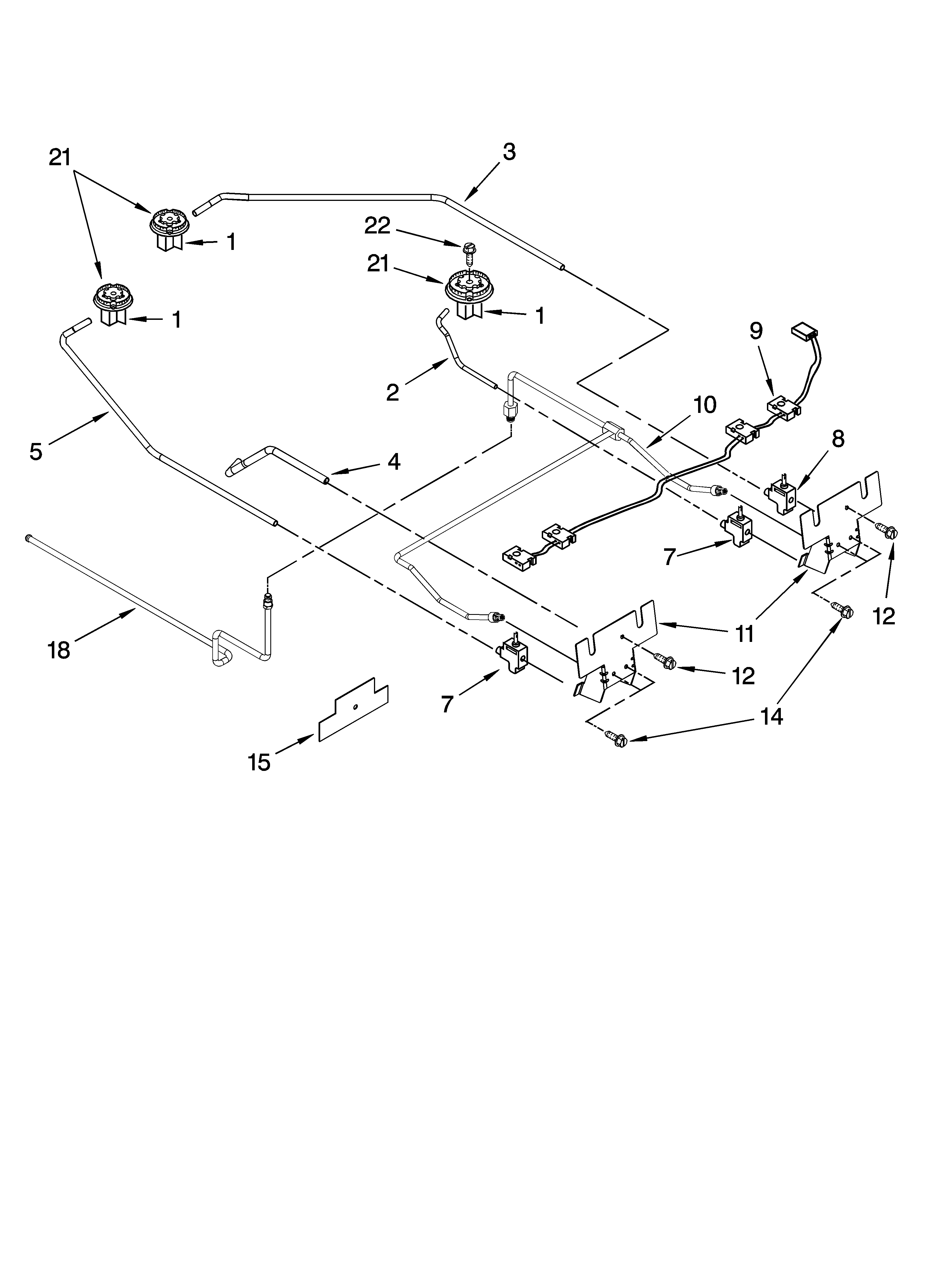 Cooktop burner parts