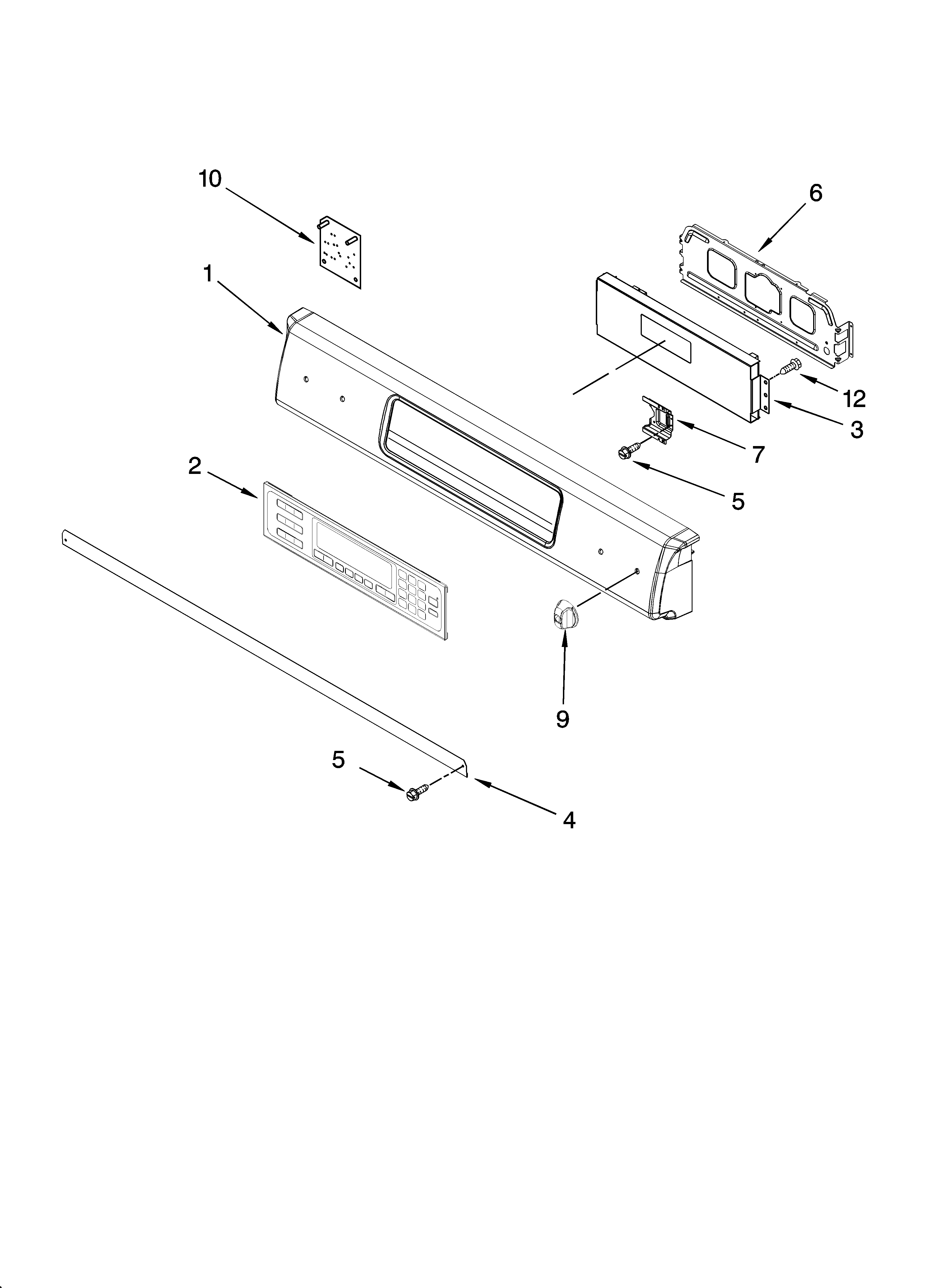 Control panel parts, optional parts (not included)