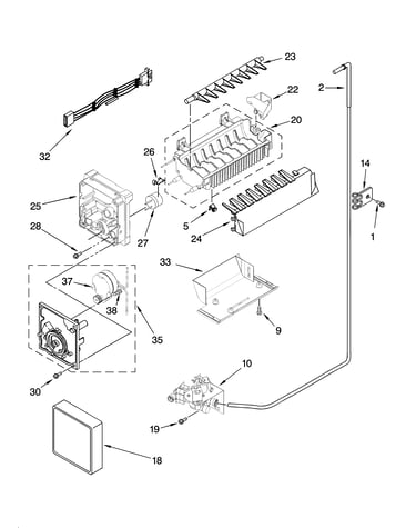 Icemaker parts, optional parts (not included)