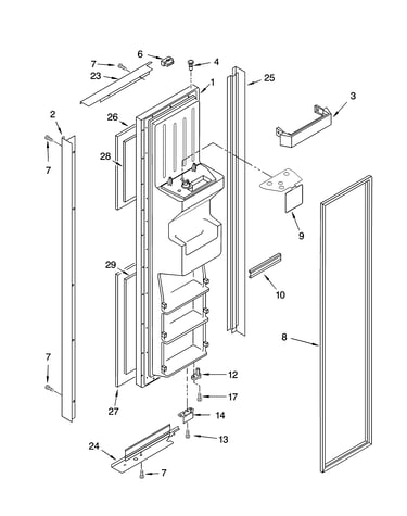Freezer door parts