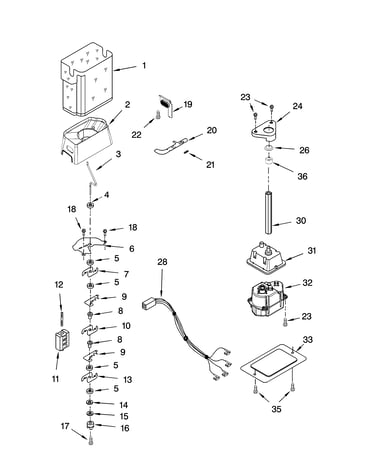 Motor and ice container parts