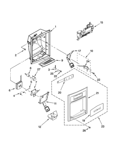 Dispenser front parts