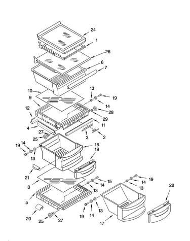 Refrigerator shelf parts