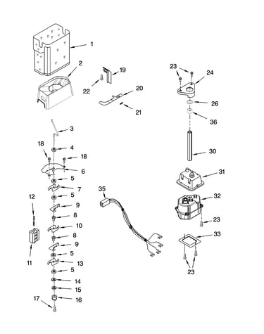 Motor and ice container parts