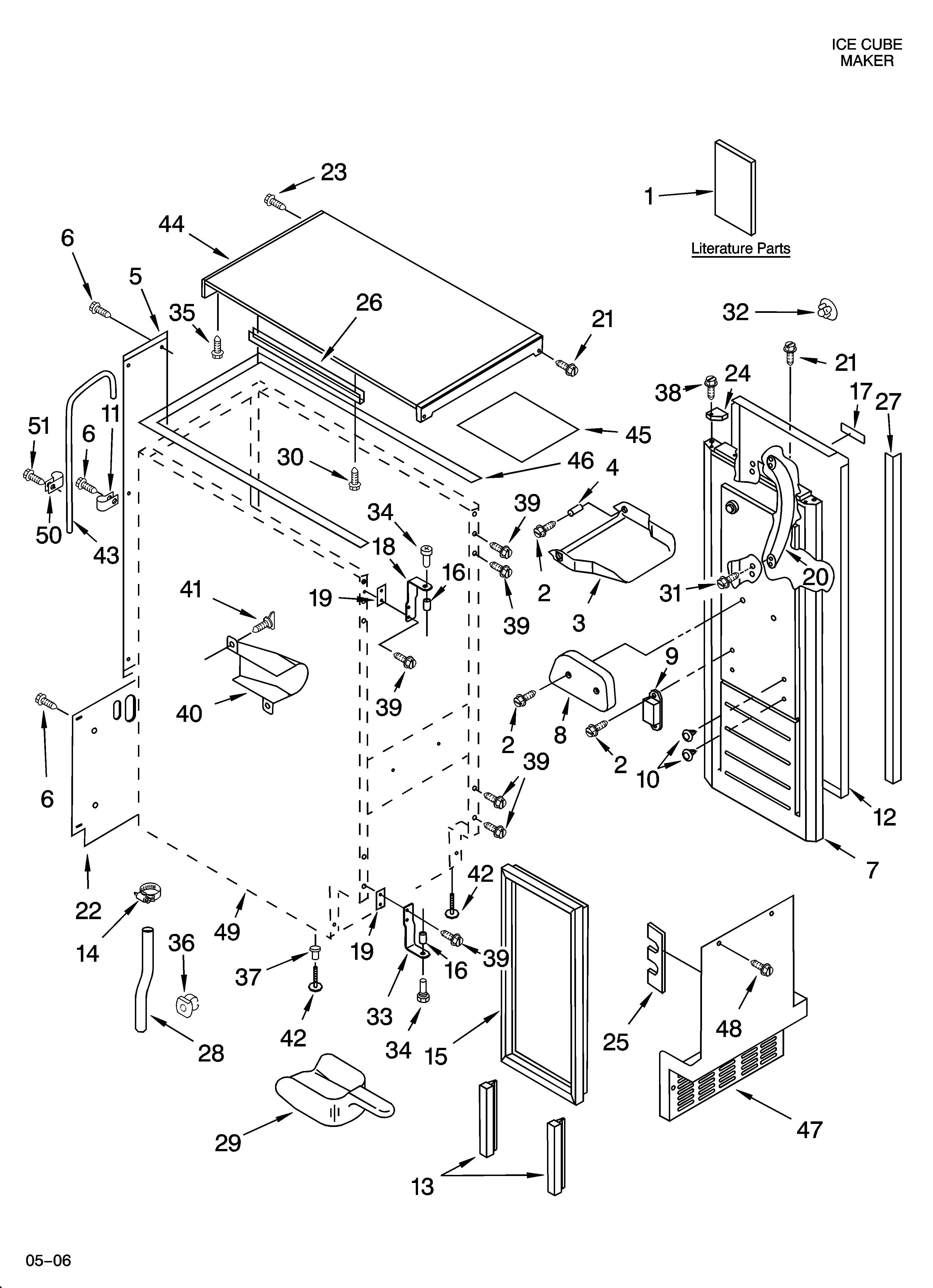 Cabinet liner and door parts