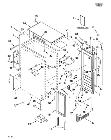 Cabinet liner and door parts