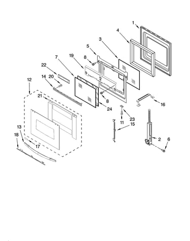 Oven door parts