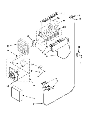 Icemaker parts, optional parts (not included)