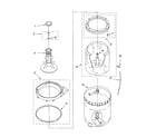 Roper RTW4100SQ0 agitator, basket and tub parts diagram