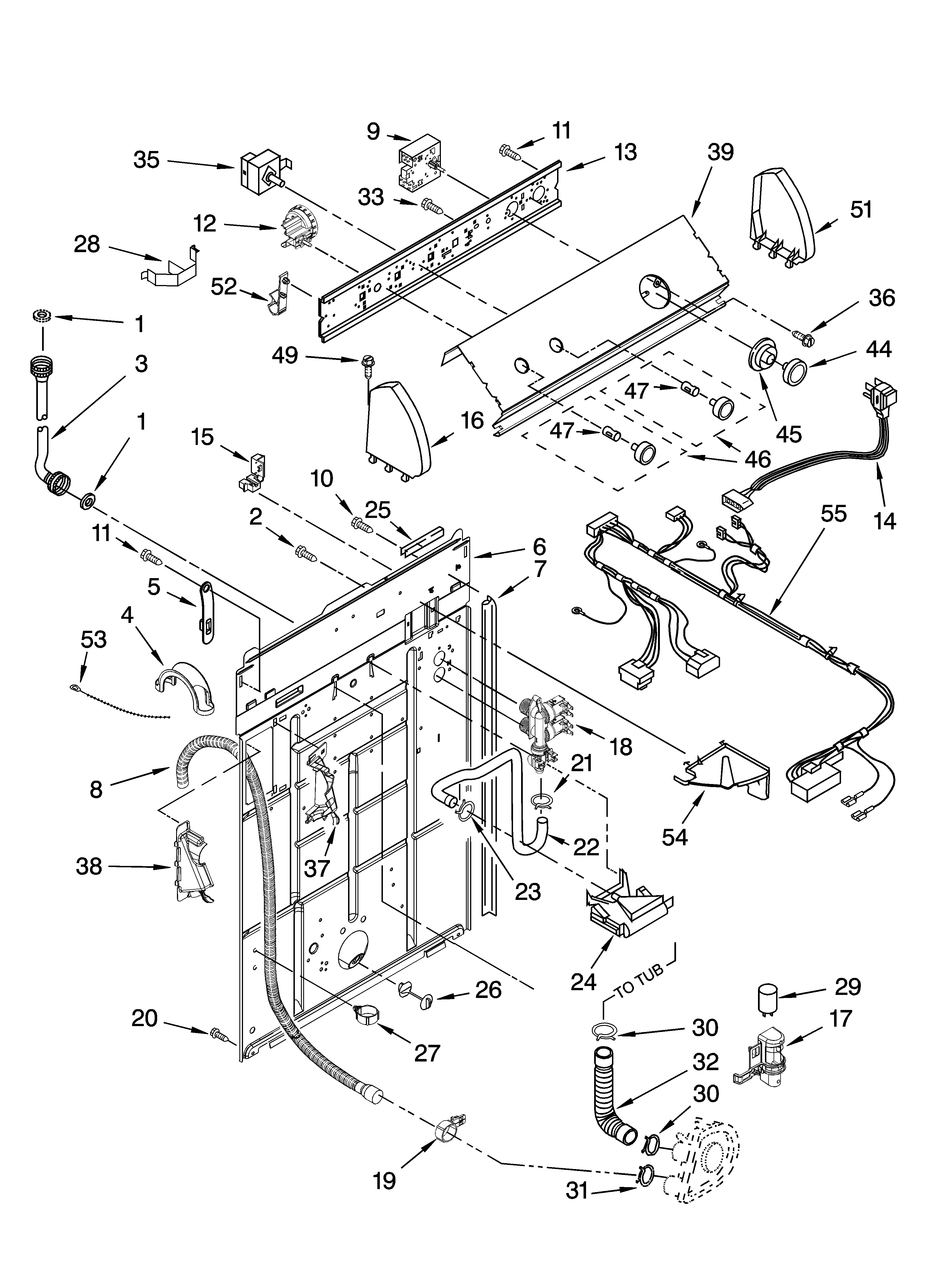 Controls and rear panel parts