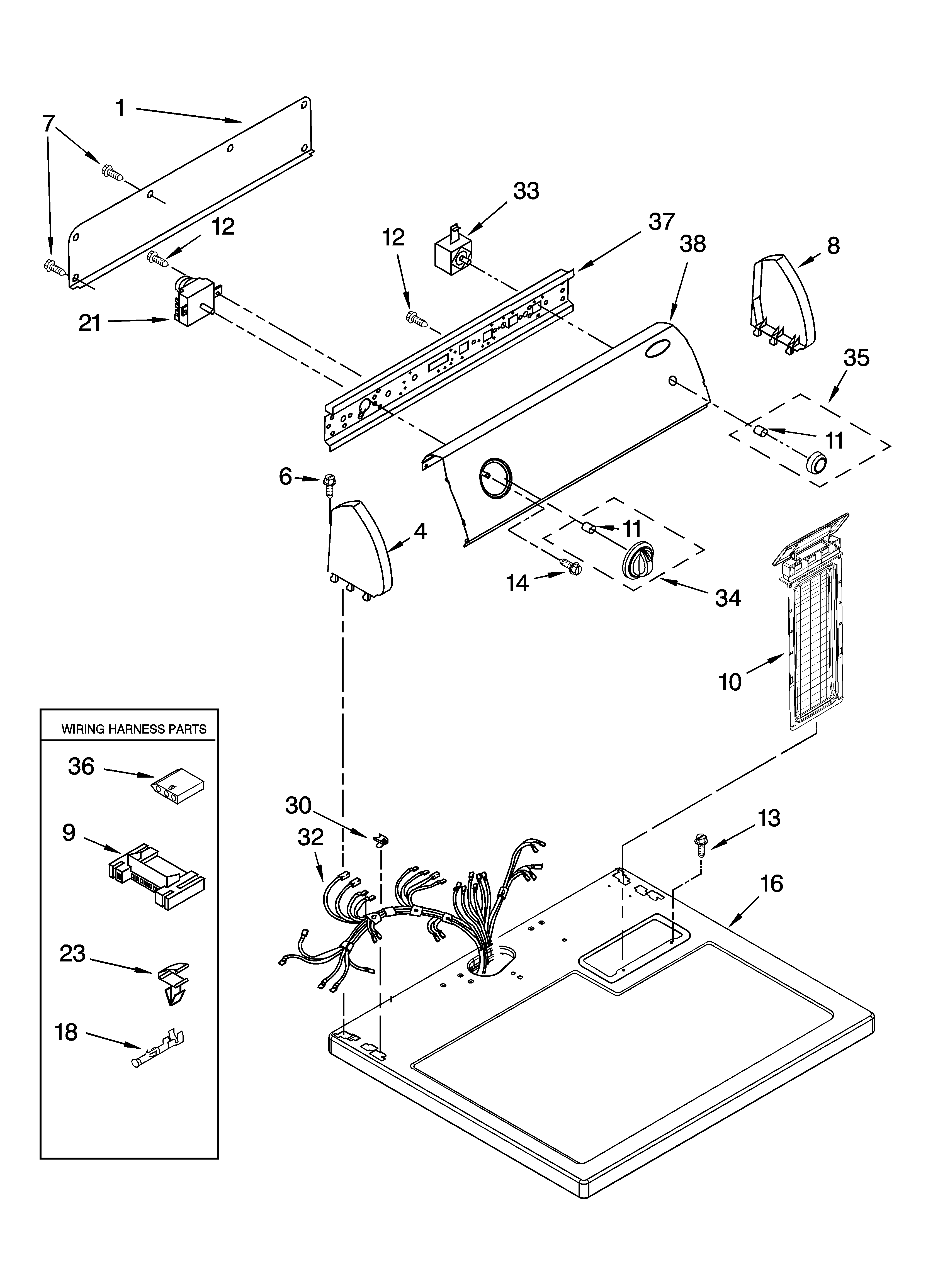 Top and console parts