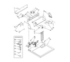 Whirlpool WED5530SQ0 top and console parts diagram