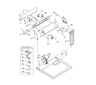 Whirlpool WED5600ST0 top and console parts diagram
