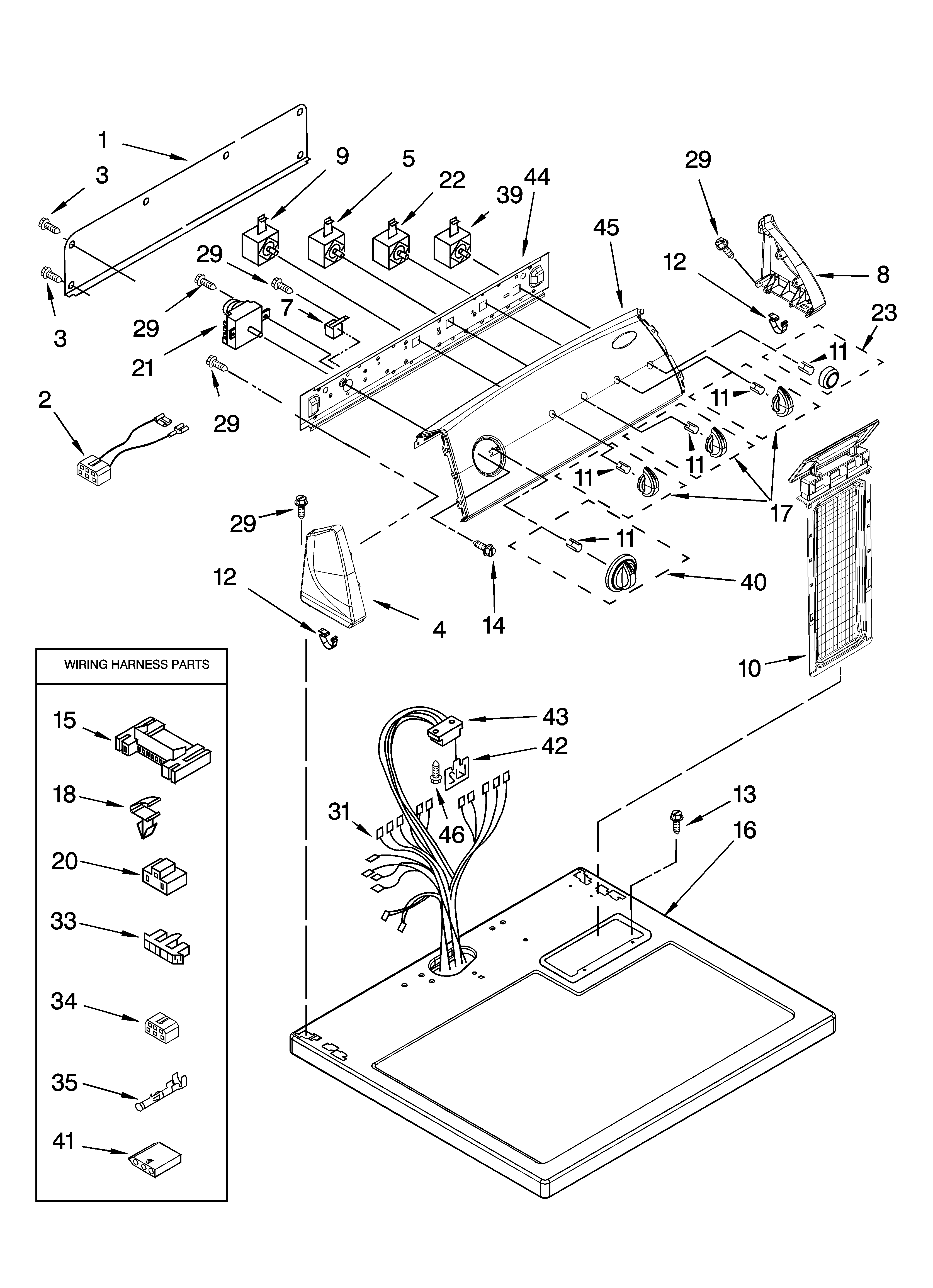 Top and console parts