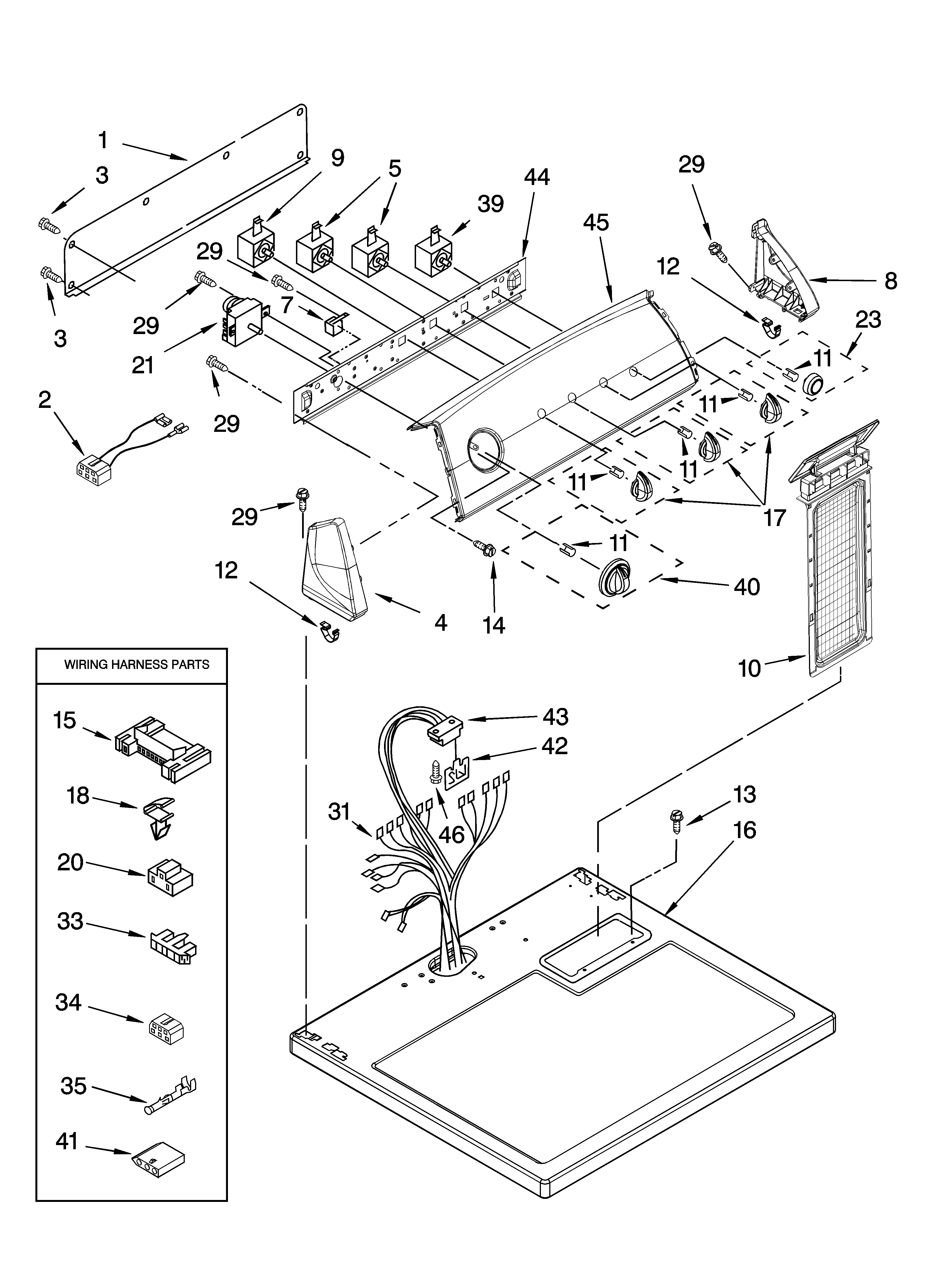 Top and console parts