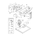 Whirlpool WED5840SW0 top and console parts diagram