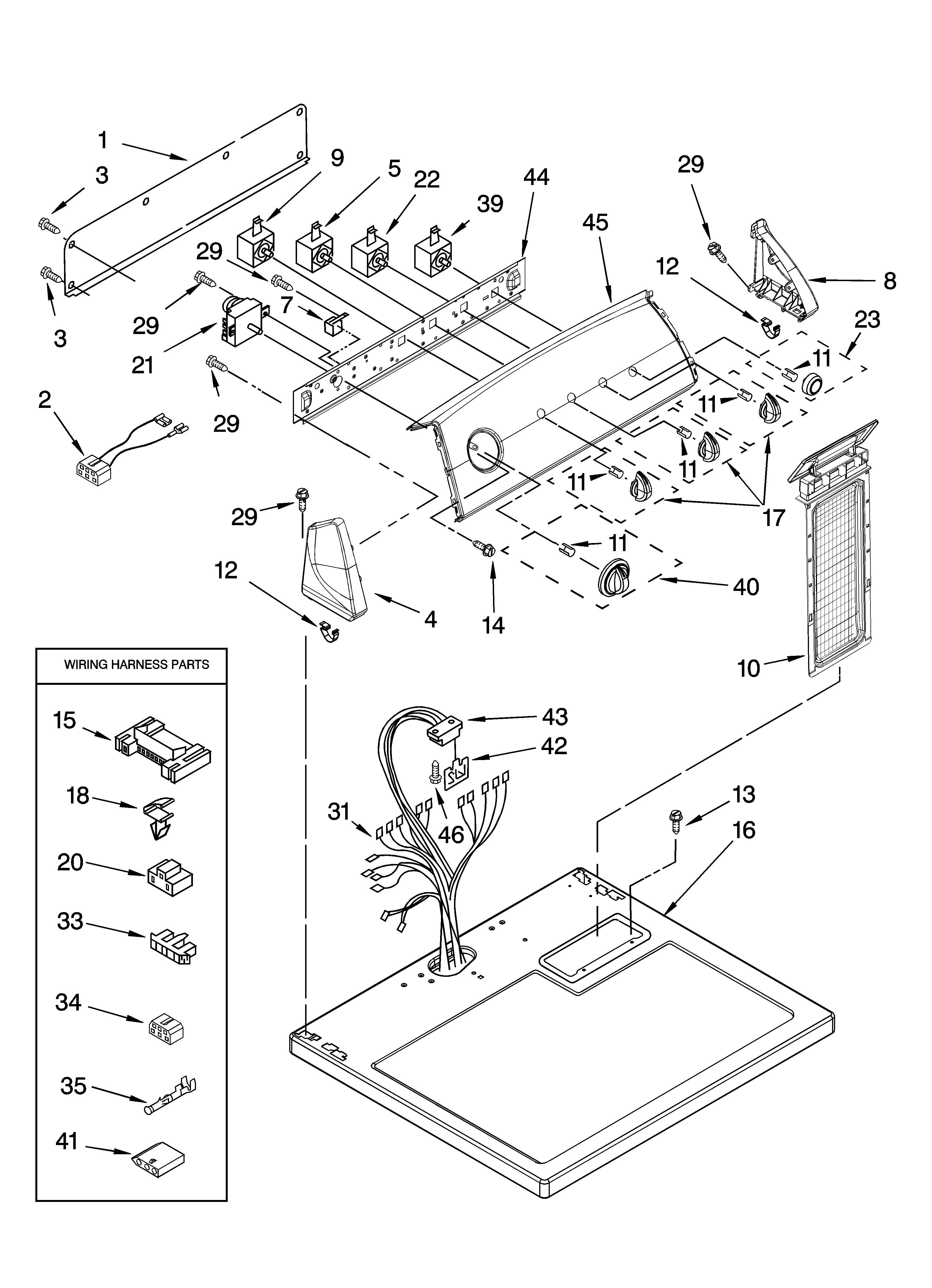 Top and console parts