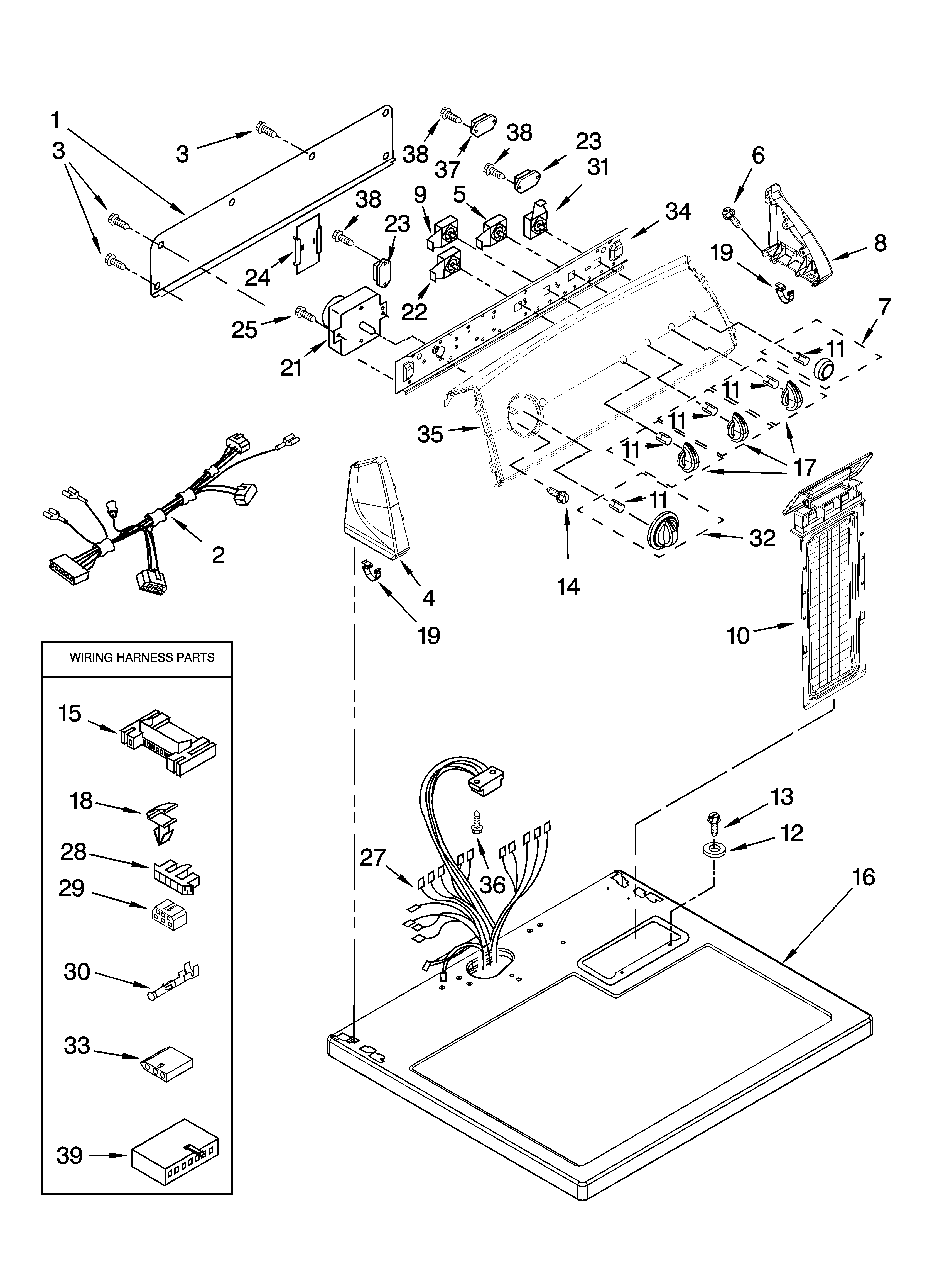 Top and console parts