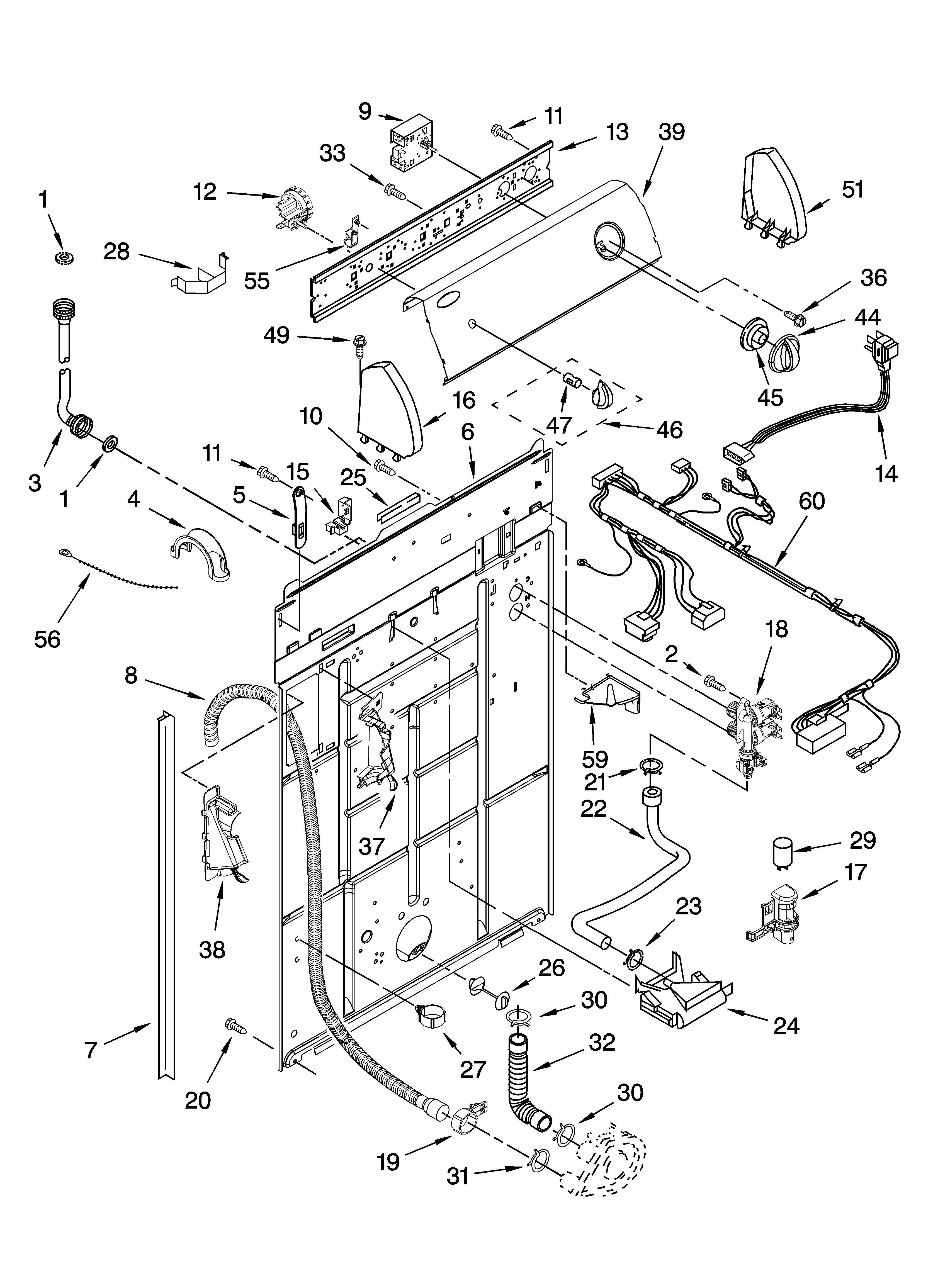 Controls and rear panel parts