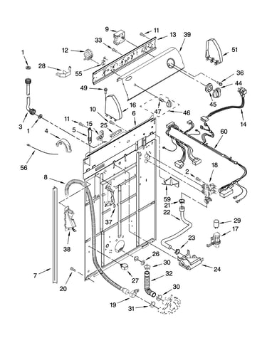 Controls and rear panel parts